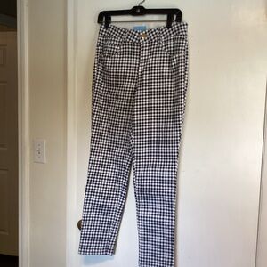 Draper James Navy and White Chinos with Gingham Pattern sz 6